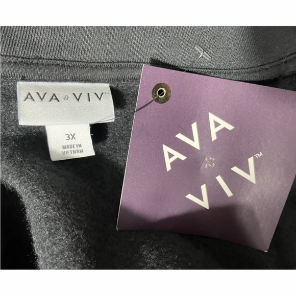 NWT Ava & Viv Full Zip Fleece Sweatshirt Black 3X - Picture 6 of 7